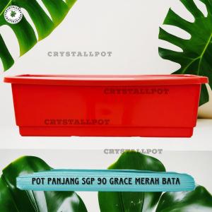 POT BUNGA TANAMAN PERSEGI PANJANG SGP GRACE 90 JUMBO - PANJANG GRACE 90 MERAH BATA JUMBO