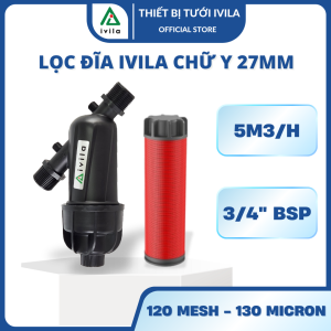 Lọc đĩa IVILA chữ Y 27mm (3/4") Lọc đĩa chữ Y phi 27 Lọc nước tưới cây lọc cặn rác dùng trong hệ thống tưới làm sạch nguồn nước