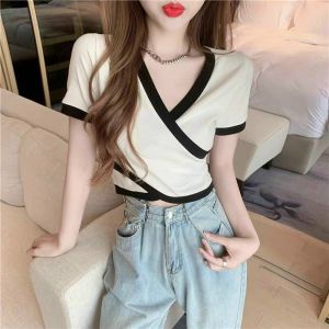 Áo croptop cổ tim viền thời trang XINSO cao cấp chất thun gân chính phẩm mềm mịn co giãn tốt