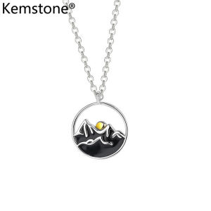 Kemstone A Solemn Pledge of Love Starry Sky Mountains Silver Gold Plated Pendant Necklace Womens Couple Mens Jewelry