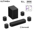 ULTIMEA Aura S4T 7.1ch Soundbar พร้อมซับวูฟเฟอร์ 5.25” ลำโพงเซอร์ราวด์ 4 ตัว ระบบเสียงรอบทิศทางสำหรับโฮมเธียเตอร์ ควบคุมผ่านแอป 350W. 