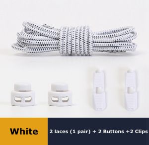 1 Đôi Dây Giày Tròn Chấm Bi Màu Khóa Nhựa Đàn Hồi Dây Giày Thể Thao Đi Bộ Đường Dài Không Buộc Dây Phụ Kiện Giày Trẻ Em Người Lớn Ren Lười