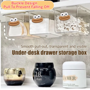 Multifunctional Under-desk drawer storage box /Pull-out Dustproof Transparent Nail-Free Storage Box