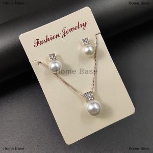 [COD] Home Base 3Pcs Fashion Elegant Imitation Geometry Necklace Earrings For Women Bride Wedding Party Jewelry Set Gifts