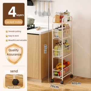 Stainless Steel Trolley Storage Rack With Wheels Sliding Wheels And Pullable Door Rear Storage Rack Bathroom Rack