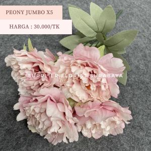 SFS - [PEONY JUMBO X5] BUNGA PALSU PEONY BESAR MEKAR RUMBAI ARTIFICIAL FLOWER BUNGA TANGAN HAND BOUQUET DIY FLORIST PEONY PREMIUM DEKORASI PERNIKAHAN WEDDING DECORATION