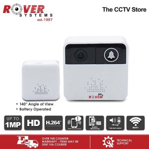 Rover Systems HD 720P Panoramic 140° Indoor Wi-Fi Smart Video Doorbell with Motion Detection and Dual 2-Way Audio