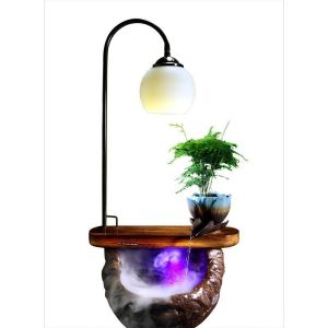 Water Fountain Indoor Feng Shui Water Feature Decorative Items Display Home Decoration Items Water Fountain Humidifier Water Circulation Water Purifier Zen Small Night Lamp