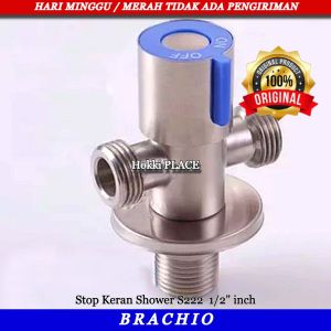 Stop keran air cabang T BRACHIO kran shower stainless steel 1/2 inch