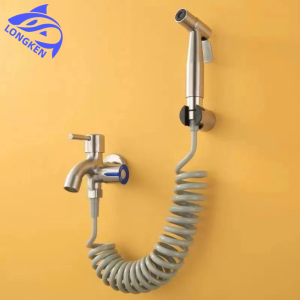 LONGKEN SUS 304 stainless steel 3-in-1 toilet spray gun telephone shower hose bidet set  high quality toilet mate bidet