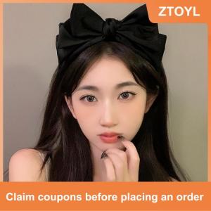【ZTOYL】 Sweet Black Bow Knot Hairband Temperament Elegant Headband For Women Korean Style Fashion Headdress Girls Hair Accessories