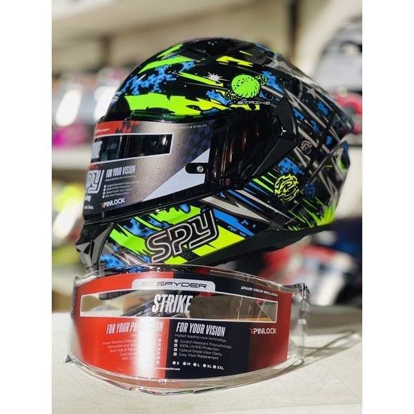 SPY STRIKE GD S7 Full-Face Dual Visor Helmet Free Clear Visor