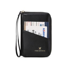 NAJIA Waterproof Passport Cover with SIM Card Slots Card Case Multifunction RFID Blocking Passport Clip Lightweight Large Capacity Leather Passport Bag Male