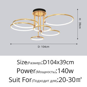 New Modern Chandeliers for Living Room Indoor Lighting Nordic Atmosphere Dining Room Bedroom Rings Ceiling Lamps Lustre Fixture