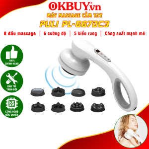 Máy massage cầm tay máy đấm lưng máy mát xa cầm tay PULI PL-667DC3 - Điện tử pin sạc 16W 8 đầu massage 5 chế độ 6 cường độ matxa | OKBUY