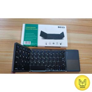 B033 Compact Foldable Bluetooth 3.0 Keyboard with Touchpad for Samsung Tab Xiaomi MiPad Huawei MatePad Realme Pad Folding Keyboard Trackpad (Black)