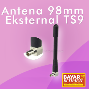 ARAFURA - Antena Eksternal TS9 3dbi Modem Huawei E5372s Bolt Slim & Max 98mm - Black