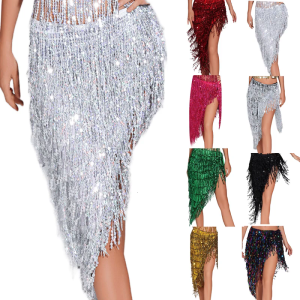 Phụ Nữ Sequins Tua Bellydance khăn quấn hông Tua Dài múa bụng khăn quấn hông múa bụng Váy Bọc Cho Các Bên