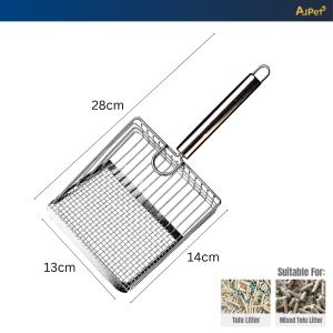 Metal Large Cat Litter Scoop Stainless Steel Coated Litter Scoop | Suitable for all litter types: TofuMineralSandBentonite