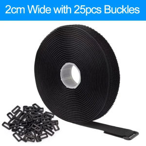 5m Heavy Duty Cable Straps with Buckle / Hook and Loop Straps / Reusable Nylon Cable Ties for Organizer
