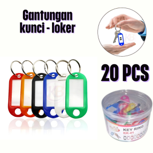 (20 PCS) Gantungan kunci label nama / Gantungan konci loker / Key ring label / Key chain / Keep blessing