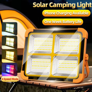 Solar Emergency Light Super Bright LED Advertising Floodlight Outdoor Waterproof Solar Light Rechargeable Camping Fishing Lighting