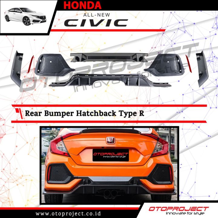 REAR BUMPER ALL NEW CIVIC 2016 HATCHBACK TURBO TYPE R | Lazada Indonesia