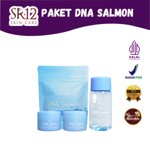 PAKET DNA SALMON SR12 ORIGINAL AMAN BPOM MEMBANTU MENCERAHKAN WAJAH MENJADI BERKILAU DAN GLOWING