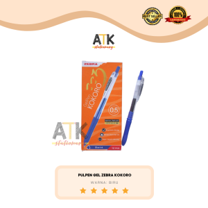 Pulpen Gel Zebra Kokoro Hitam / Biru / Sweet Semi Gel Pen ( 1 Pcs) atk