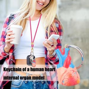 Precised Heart Model Keychain Realistic Anatomy Study Tool for Doctors Students Lightweight 20g Science Gift