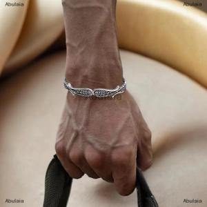 [COD] Abulaia Retro Angel Wing Bracelet Ring Personalized Fashion Open Adjustable Cuff Wristband Punk Hip Hop Jewelry Gift