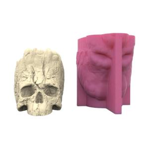 Chất lượng cao Silicone Skull Shape planter khuôn cho DIY dự án bao gồm cả khay để bút và container