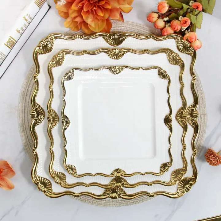 Luxury dinner tableware set manufacturer home porcelain dinner set golden  design royal Arab ceramic