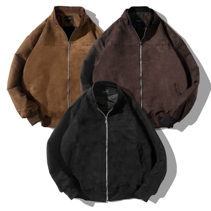 Suede Jacket Jacket Suede Pria Lazada Indonesia