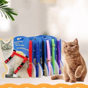 2026 Hot Sale [ Shipped from China ] Manufacturer ofsupplies: cat walking leash pet harness I-shaped nylon leash cat traction rope B3