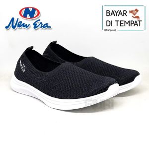 FIURI - NEW ERA - SHEILA SABRINA 37-41 MAROON - SEPATU KETS OLAHRAGA WANITA -  SNEAKERS SEKOLAH KULIAH CEWEK - SEPATU CASUAL RAJUT SLIP ON - FASHION WANITA