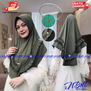 RYBECHA HIJAB INSTAN REMPEL 1 TALI BUNGA/ KERUDUNG KHIMAR BERGO REMPEL TERBARU