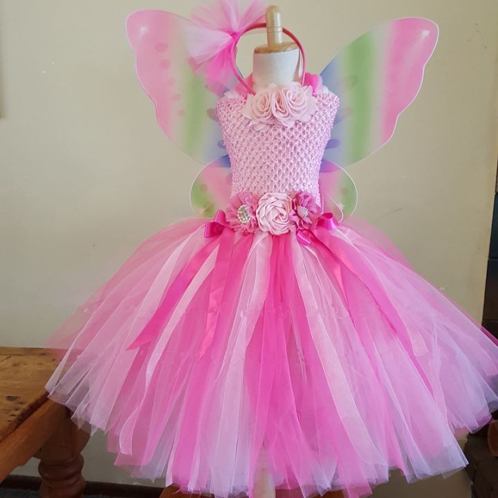 Pink wings deals party gown