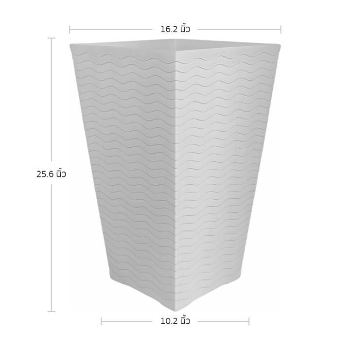 กระถาง Agrowise พลาสติกลายปูนสูง 50 ซม. ทรง Tonneau สีเทาเข้ม