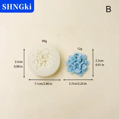 [COD] SHNGki Hoa Cẩm Tú Cầu Silicone khuôn tự làm hương liệu nến thạch cao nhựa đất sét khuôn nhà bếp nướng bánh trang trí hoa khuôn