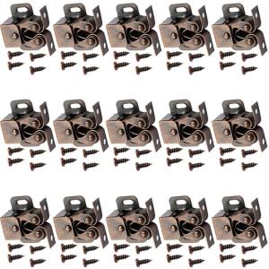 15set Double Roller Cabinet Lock Latches Furniture Catches Cupboard Door Double Roller Catches Furniture Hardware