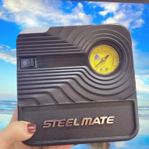 Bơm Ô Tô Mini Đồng Hồ Điện Tử Tự Động Ngắt Steelmate Bơm Siêu Nhanh