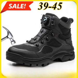 รองเท้าเซฟตี้ชาย ป้องกันการเจาะและกันการถ่มน้ำลาย พร้อมพื้นรองเท้ากันลื่น SRC น้ำหนักเบาและระบายอากาศได้ดี เหมาะสำหรับงานก่อสร้างและโรงงาน