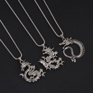The new Chinese Year of the Dragon for men and women all-match long sweater chain titanium steel necklace 2025 New Year gift 新款中国龙年生肖男女款百搭长款毛衣链钛钢项链2025新年礼物