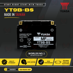 Yuasa YT9B-BS Motorcycle Battery (TAIWAN) best for Ducati Panigale