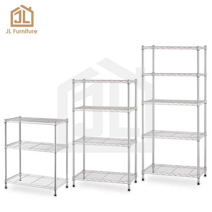 JL Furniture Multipurpose Chrome Wire Rack Heavy Duty Boltless Home ...