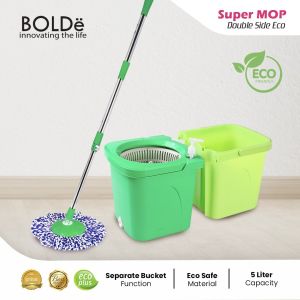 BOLDe Super MOP Double Side Eco 5 Liter Alat Pel lantai 2 Ember Sisi Warna Hitam Hijau Mudah Disimpan