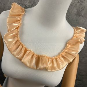 DOOUR 1Yard Length Pleated Lace Trim Multi-Color 5cm Wide Ruffle Lace Edge Trim Fabric Accessories Fabric Edge Hem Shiny Satin Ribbon DIY Dress