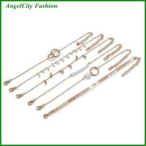 AngelCity Fashion Store 6Pcs set Boho Bracelet Set Women Tassels Leaves Circular Chains Bangle Jewelry