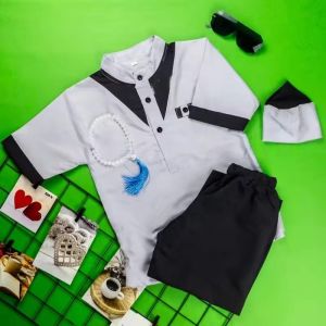 BAJU MUSLIM BAJU KOKO ZAIN ANAK LAKI-LAKI PLUS PECI 1-12 TAHUN BAJU MUSLIM LEBARAN ANAK TERBARU